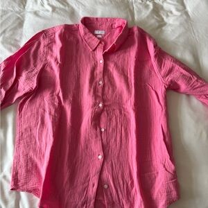 Little moon aritzia  sail shirt - Pink Button-Up Shirt